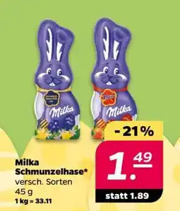 NETTO Milka Schmunzelhase Angebot