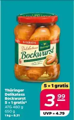 NETTO Thüringer Delikatess Bockwurst 5 + 1 gratis Angebot