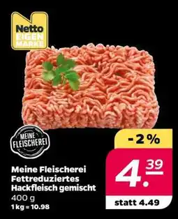 NETTO Meine Fleischerei Fettreduziertes Hackfleisch gemischt Angebot