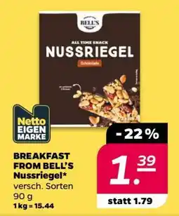 NETTO BREAKFAST FROM BELL’S Nussriegel Angebot