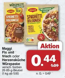 Famila Nord West Maggi Fix und frisch oder Herzensküche Würzpaste Angebot