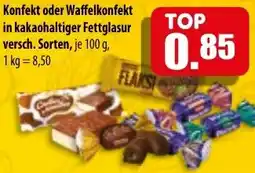 Mix Markt Konfekt oder Waffelkonfekt in kakaohaltiger Fettglasur Angebot