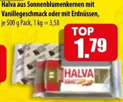 Mix Markt Halva aus Sonnenblumenkernen mit Vanillegeschmack oder mit Erdnüssen Angebot