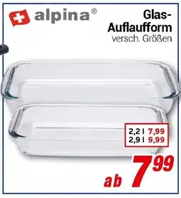 CENTERSHOP alpina Glas Auflaufform Angebot