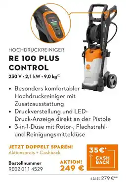 STIHL Hochdruckreiniger re 100 plus control Angebot
