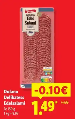 Lidl Dulano delikatess edelsalami klassik Angebot