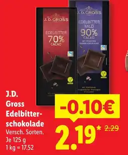 Lidl J.d. gross edelbitterschokolade 70% cacao Angebot