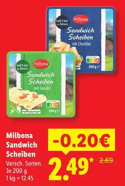 Lidl Milbona sandwich scheiben mit gouda Angebot
