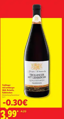 Lidl Edition württemberg trollinger mit lemberger Angebot