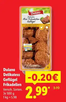 Lidl Dulano delikatess geflügel frikadellen Angebot