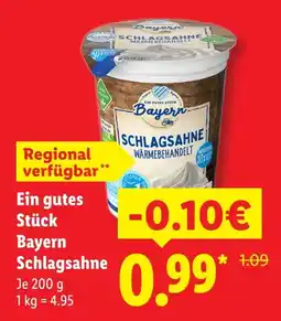 Lidl Ein gutes stück bayern schlagsahne Angebot