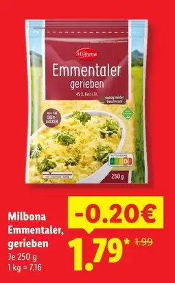 Lidl Milbona emmentaler, gerieben Angebot