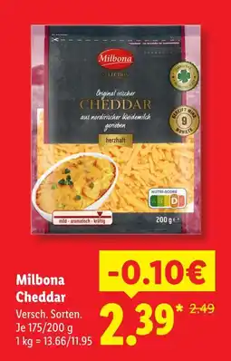 Lidl Milbona cheddar Angebot