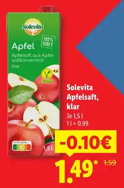 Lidl Solevita apfelsaft, klar Angebot