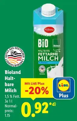 Lidl Milbona bioland haltbare milch Angebot
