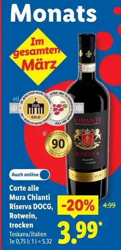 Lidl Corte alle mura chianti riserva docg Angebot