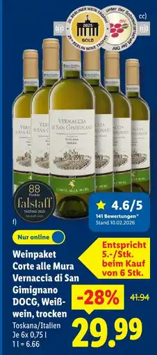 Lidl Corte alle mura vernaccia di san gimignano docg, weißwein, trocken Angebot