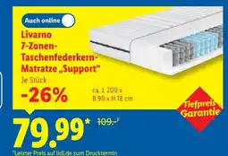 Lidl Livarno 7-zonen-taschenfederkern-matratze „support“ Angebot