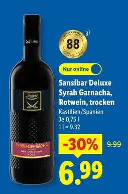 Lidl Sansibar deluxe syrah garnacha rotwein Angebot