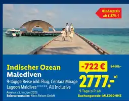 Lidl Neon reisen gmbh indischer ozean malediven Angebot