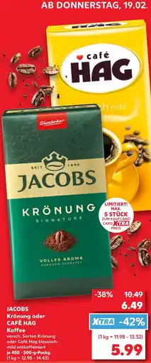 Kaufland Jacobs krönung oder café hag kaffee Angebot