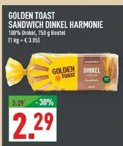 Marktkauf Golden toast sandwich dinkel harmonie Angebot