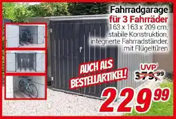 CENTERSHOP Fahrradgarage für 3 Fahrräder Angebot