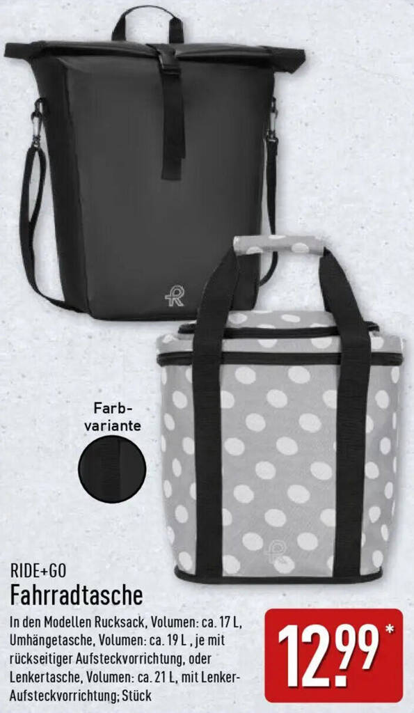 RIDE+GO Fahrradtasche Angebot bei Aldi Nord
