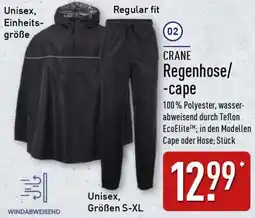 Aldi Nord CRANE Regenhose/ -cape Angebot