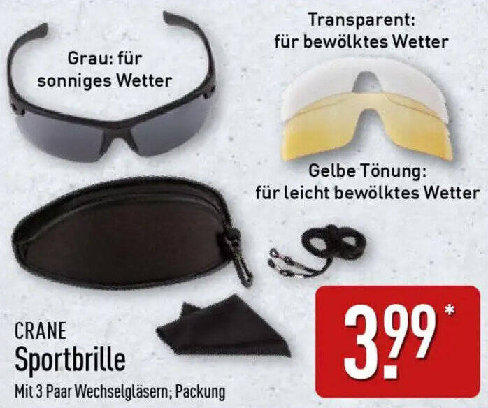 CRANE Sportbrille Angebot bei Aldi Nord