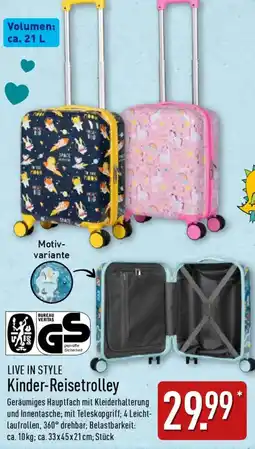 Aldi Nord LIVE IN STYLE Kinder-Reisetrolley Angebot
