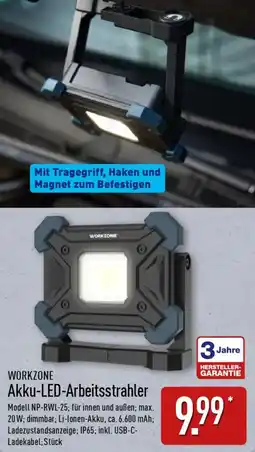 Aldi Nord WORKZONE Akku-LED-Arbeitsstrahler Angebot