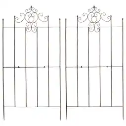 Netto Marken-Discount CLP 2er Set Eisen-Rankgitter Paula Im Rustikalen Landhausstil I Rankzaun Mit Stilvollen Verzierungen Angebot