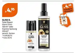 Müller GLISS KUR Total Repair Glanz-Tonic oder Express-Spülung Angebot