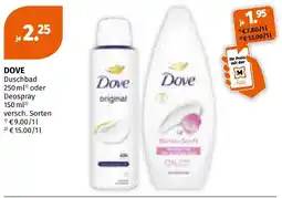 Müller DOVE Duschbad oder Deospray Angebot