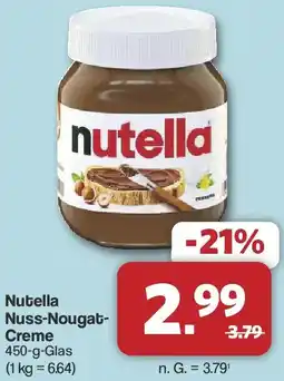 Famila Nord West Nutella Nuss-Nougat Creme Angebot