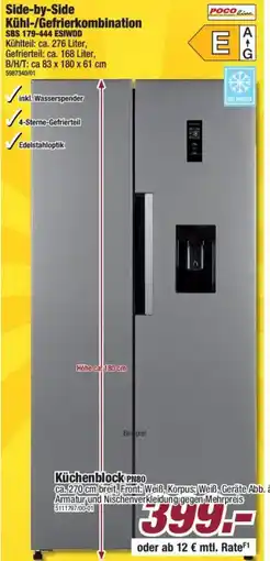 Poco Pocoline Side-by-Side Kühl-/Gefrierkombination SBS 179-444 ESIWDD Angebot