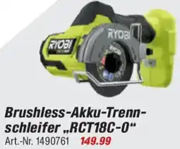 toom Baumarkt RYOBI Brushless-Akku-Trennschleifer ,,RCT18C-0" Angebot