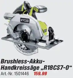 toom Baumarkt RYOBI Brushless-Akku Handkreissäge „R18CS7-0" Angebot