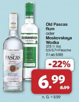 Famila Nord West Old Pascas Rum oder Moskovskaya Wodka Angebot