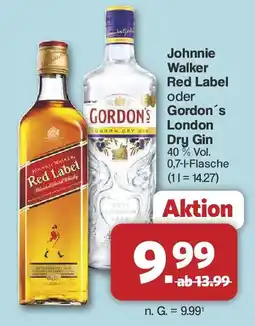 Famila Nord West Johnnie Walker Red Label oder Gordon's London Dry Gin Angebot