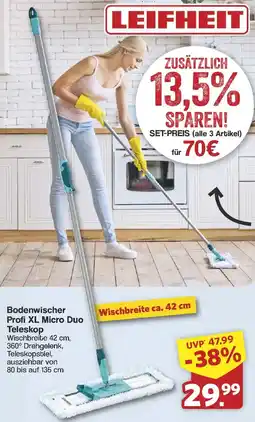 Famila Nord West LEIFHEIT Bodenwischer Profi XL Micro Duo Teleskop Angebot