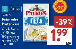 Aldi Süd PATROS Feta oder Hirtenkäse Angebot
