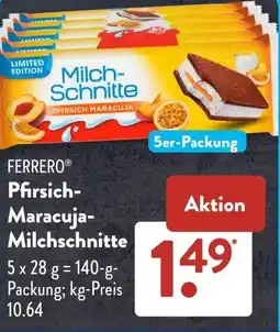 Aldi Süd FERRERO Pfirsich- Maracuja- Milchschnitte Angebot