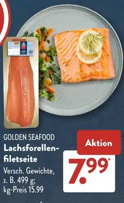 Aldi Süd GOLDEN SEAFOOD Lachsforellen filetseite Angebot