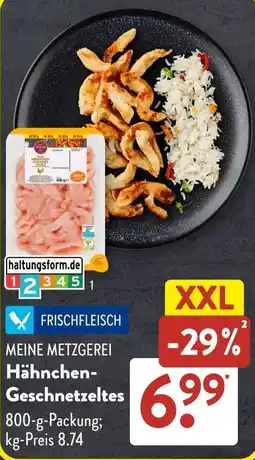 Aldi Süd MEINE METZGEREI Hähnchen Geschnetzeltes Angebot