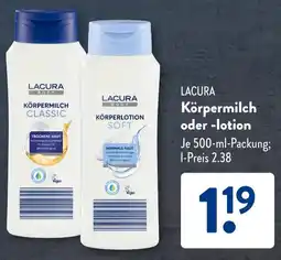 Aldi Süd LACURA Körpermilch oder lotion Angebot