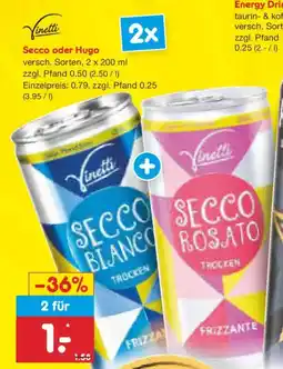 Netto Marken-Discount Vinetti Secco oder Hugo Angebot