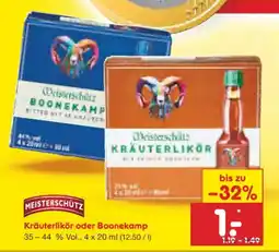 Netto Marken-Discount MEISTERSCHÜTZ Kräuterlikör oder Boonekamp Angebot