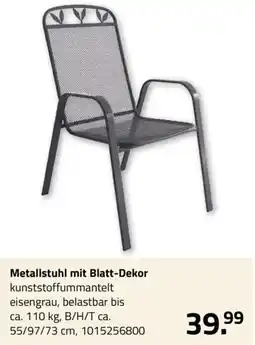 ROLLER Metallstuhl mit Blatt-Dekor Angebot